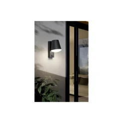 Eglo Vägglampa Caldiero Stål Antracit | IP44 - Passande för 1x E27 - Rörelsesensor