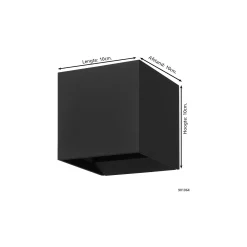 Eglo Vägglampa Calpi 3 Aluminium Svart Up & Down 2.8W 420lm - 830 Varm Vit | IP54