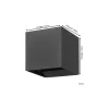 Eglo Vägglampa Calpi 3 Aluminium Antracit Up & Down 2.8W 420lm - 830 Varm Vit | IP54