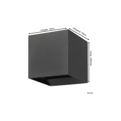 Eglo Vägglampa Calpi 3 Aluminium Antracit Up & Down 2.8W 420lm - 830 Varm Vit | IP54