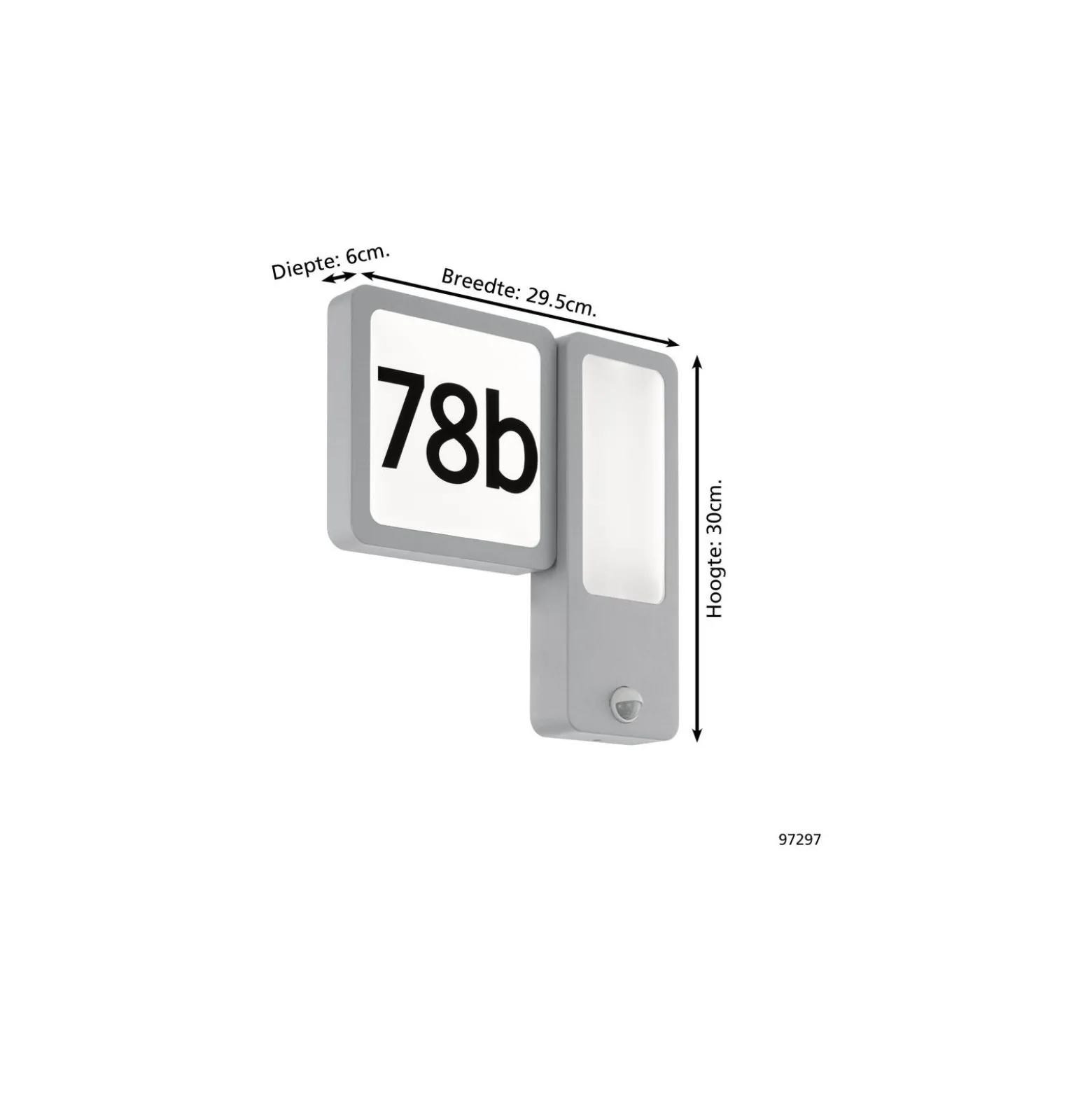 Eglo Vägglampa Cheira Aluminium Silver 2W 300lm - 830 Varm Vit | IP44 - Rörelse- och Ljussensor