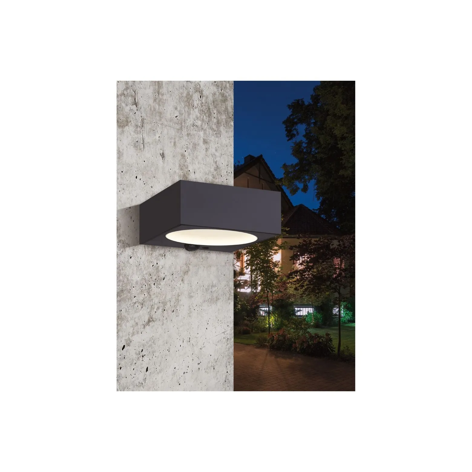Eglo Vägglampa Darfano Solar Svart 6W 930lm - 840 Kallvit | IP54 - Dimbar - Rörelsesensor