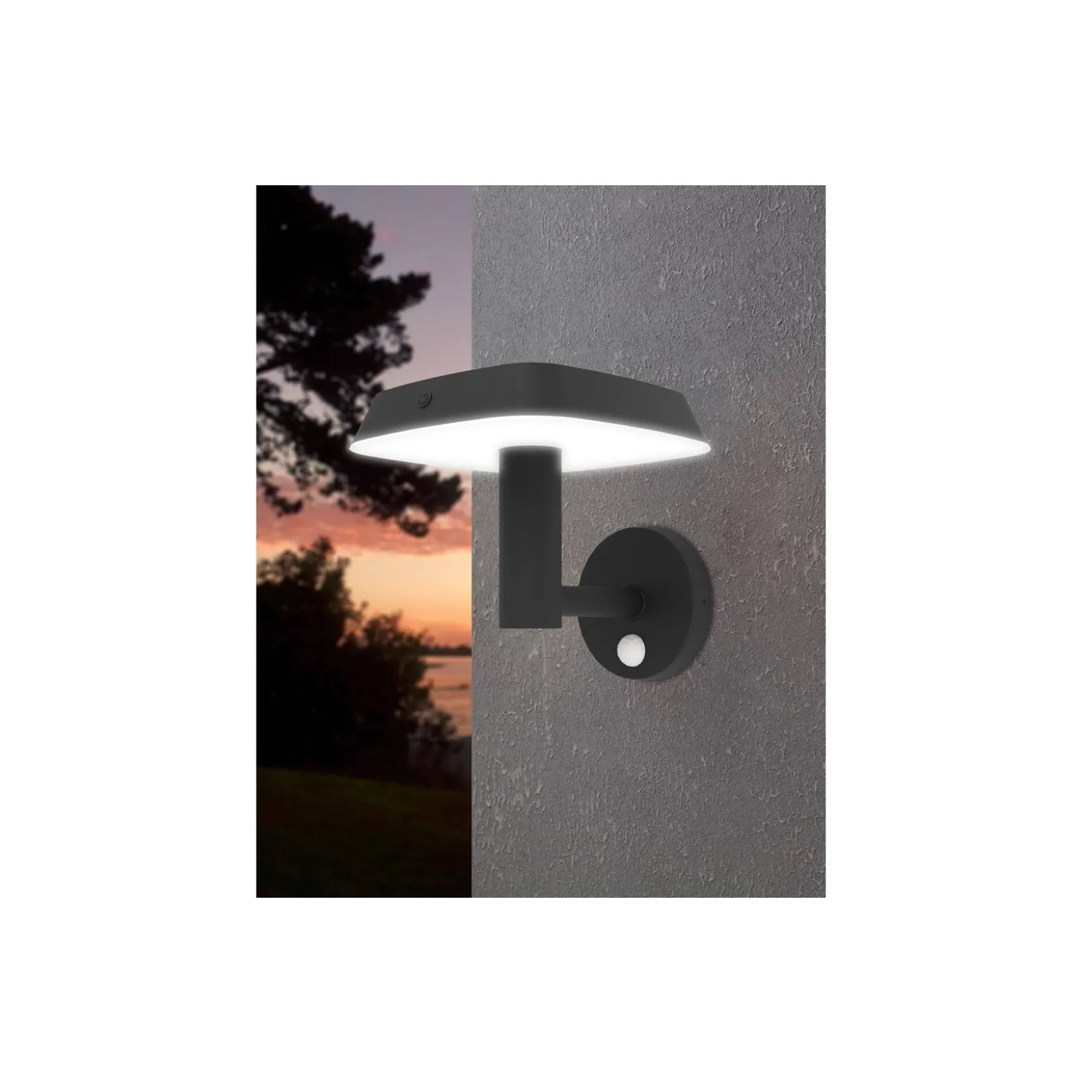 Eglo Vägglampa Dreoli Solar Svart 8W 970lm - 830 Varm Vit | IP65 - Rörelsesensor