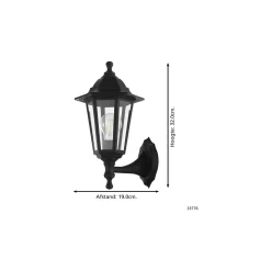 Eglo Vägglampa Duanera Svart | IP44 - Passande för 1x E27