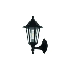 Eglo Vägglampa Duanera Svart | IP44 - Passande för 1x E27