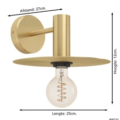 Eglo Vägglampa Escandell Stål Guld | Passande För 1x E27