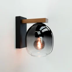 Eglo Vägglampa Filago Trä Stål Brun Svart | Passande För 1x E27