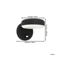 Eglo Vägglampa Fornaci Stål Svart 3W 320lm - 830 Varm Vit | IP65 - Rörelsesensor