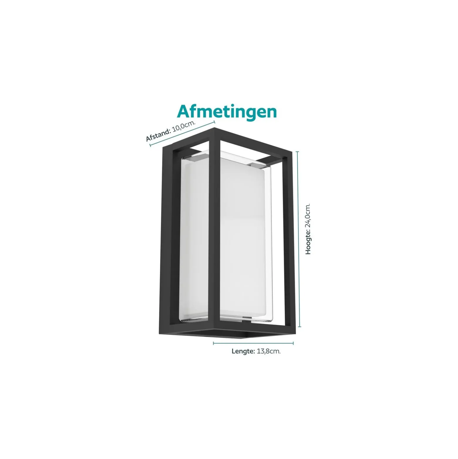 Eglo Vägglampa Genovese Aluminium Svart 10W 1050lm - 865 Dagsljus | IP65
