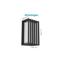 Eglo Vägglampa Genovese Aluminium Svart 10W 1050lm - 865 Dagsljus | IP65 - Rörelsesensor