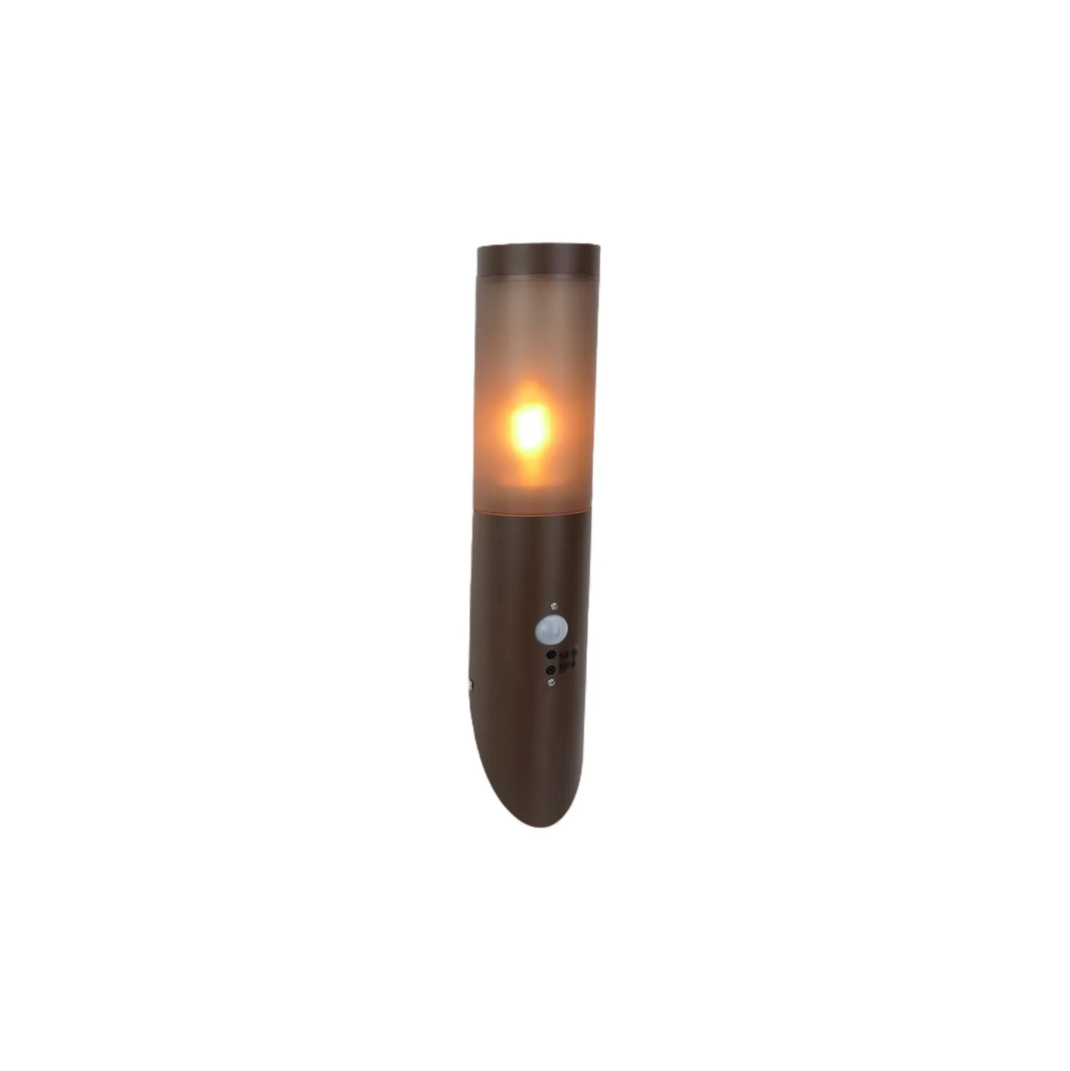 Eglo Vägglampa Helsinki Rostfritt Stål Brun | IP55 - Passande för 1x E27 - Rörelsesensor