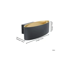 Eglo Vägglampa Maccacari Aluminium Stål Svart Guld 10W 1300lm - 830 Varm Vit | IP20