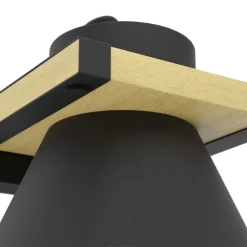 Eglo Vägglampa Maccles Stål Svart Trä | Passande För 1x E27