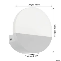 Eglo Vägglampa Metrass 1 Aluminium Vit 45W 480lm - 830 Varm Vit