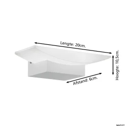 Eglo Vägglampa Metrass Aluminium Vit 56W 680lm - 830 Varm Vit