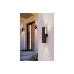 Eglo Vägglampa Montelauro Aluminium Rostig Up & Down 7W 800lm - 865 Dagsljus | IP65