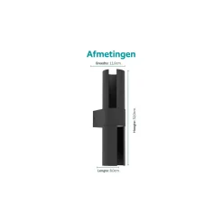 Eglo Vägglampa Montelauro Aluminium Svart Up & Down 7W 800lm - 865 Dagsljus | IP65