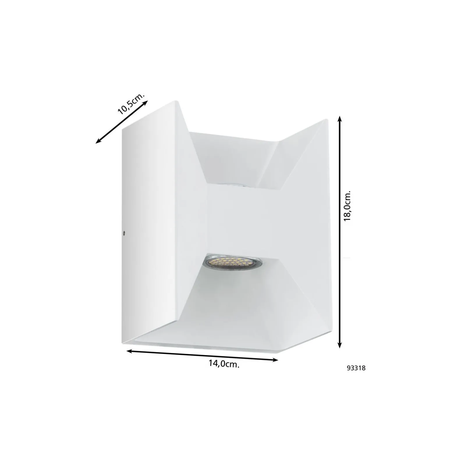 Eglo Vägglampa Morino Utomhus Aluminium Vit Up & Down 5W 460lm - 830 Varm Vit