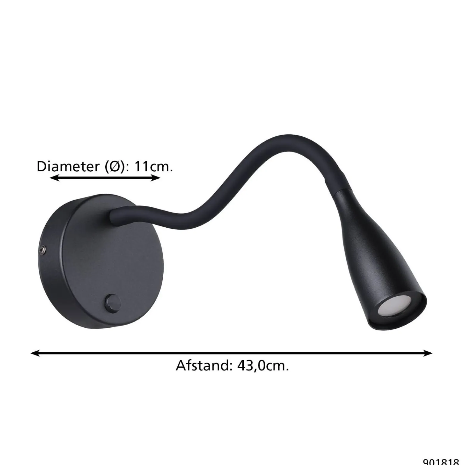 Eglo Vägglampa Olivandino Stål Svart 38W 320lm - 830 Varm Vit