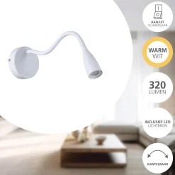 Eglo Vägglampa Olivandino Stål Vit 38W 320lm - 830 Varm Vit