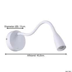 Eglo Vägglampa Olivandino 1 Stål Vit 38W 320lm - 830 Varm Vit