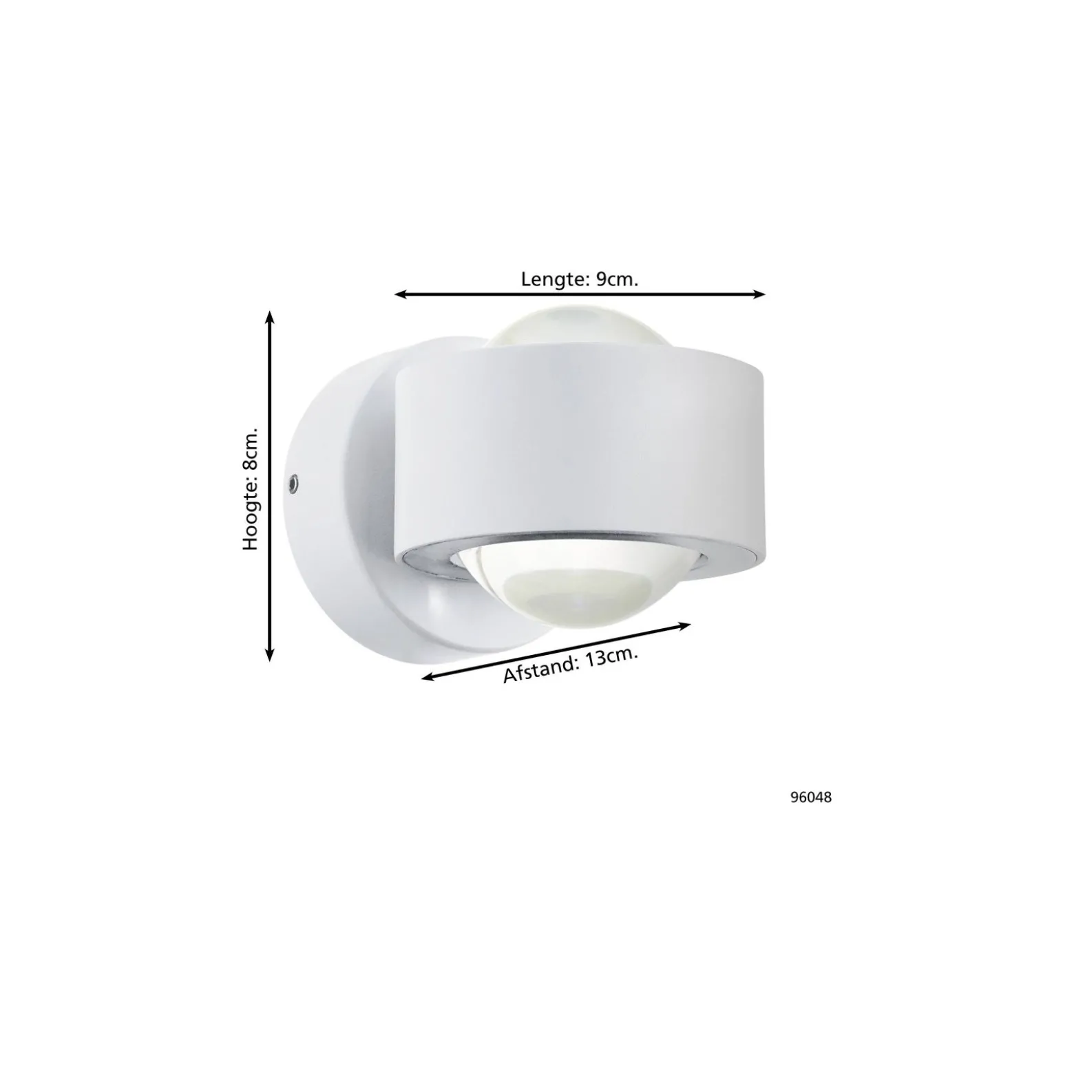 Eglo Vägglampa Ono 2 Aluminium Vit Up & Down 2.5W 250lm - 830 Varm Vit | IP20