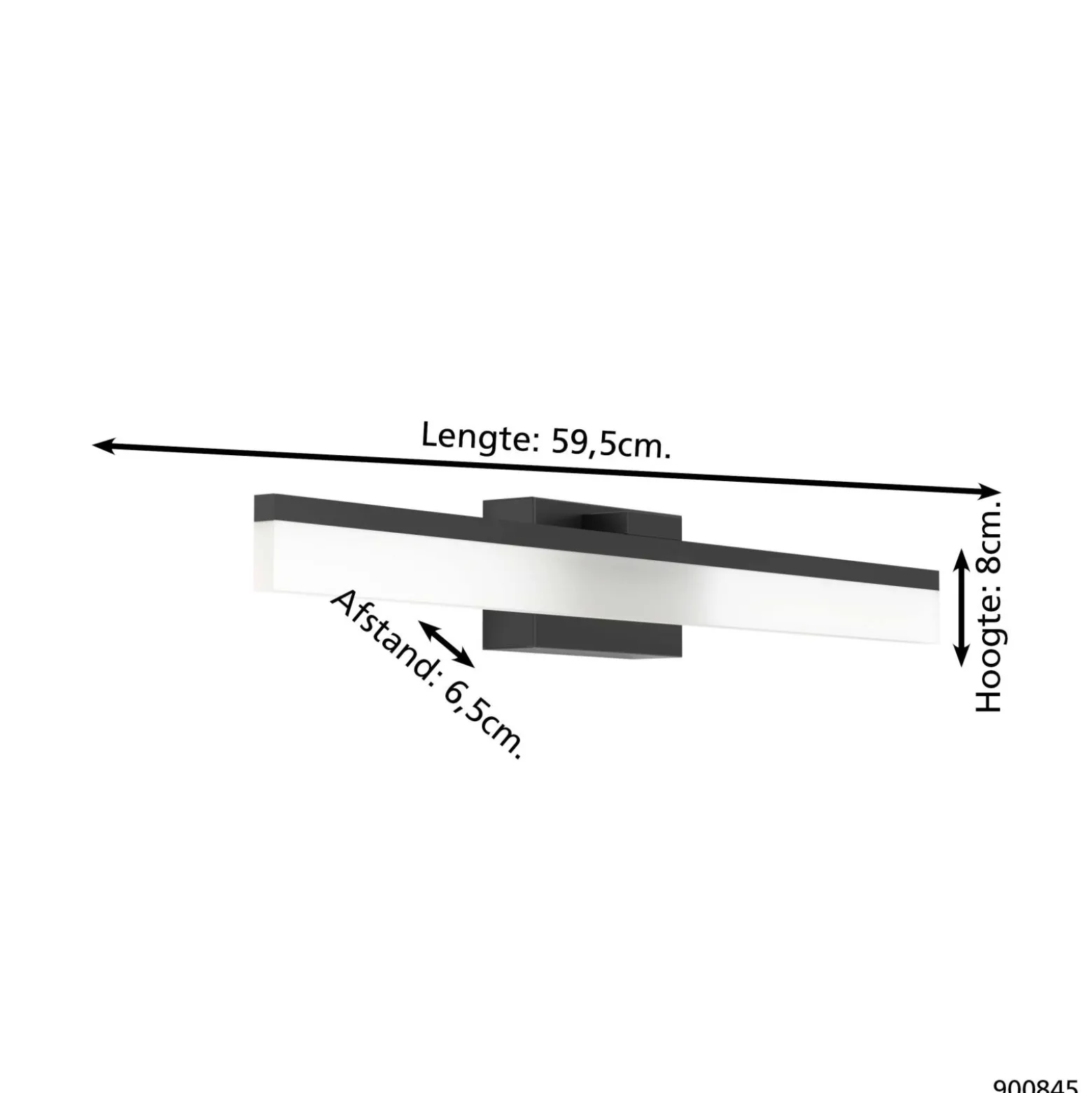 Eglo Vägglampa Palmital Aluminium Stål Svart 11W 1350lm - 830 Varm Vit | IP44