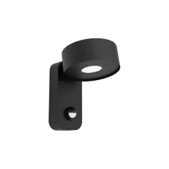 Eglo Vägglampa Palosco Stål Svart 4W 360lm - 830 Varm Vit | IP44 - Rörelsesensor
