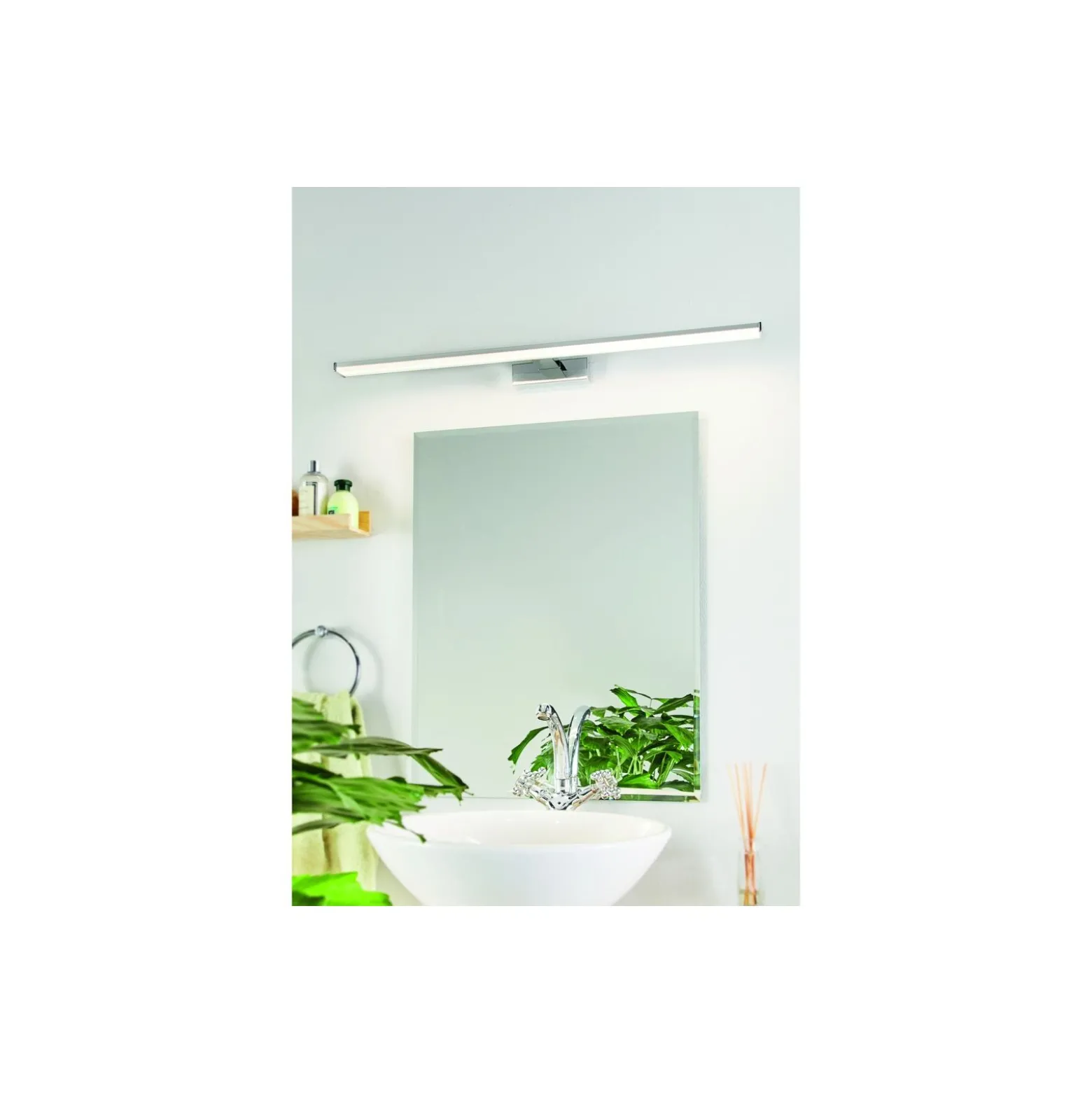 Eglo Vägglampa Pandella 1 Aluminium Krom Silver Badrumsbelysning 14W 1700lm - 840 Kallvit | IP44