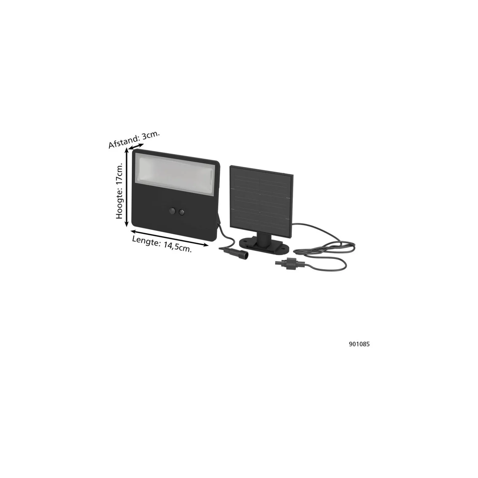 Eglo Vägglampa Panettieri Solar Svart 6W 860lm - 840 Kallvit | IP65 - Rörelsesensor