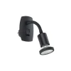 Eglo Vägglampa Parrini Lamp med Strömkontakt Svart 4.5W 345lm - 830 Varm Vit | IP20 - Inkl. 1x GU10
