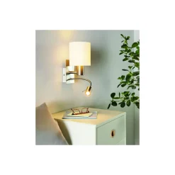 Eglo Vägglampa Pasteri Stål Satin Nickel 40 | IP20 - Inkl. Spot och Exkl. 1x E27