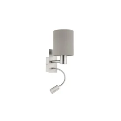 Eglo Vägglampa Pasteri Stål Satin Nickel 40 | IP20 - Inkl. Spot och Exkl. 1x E27