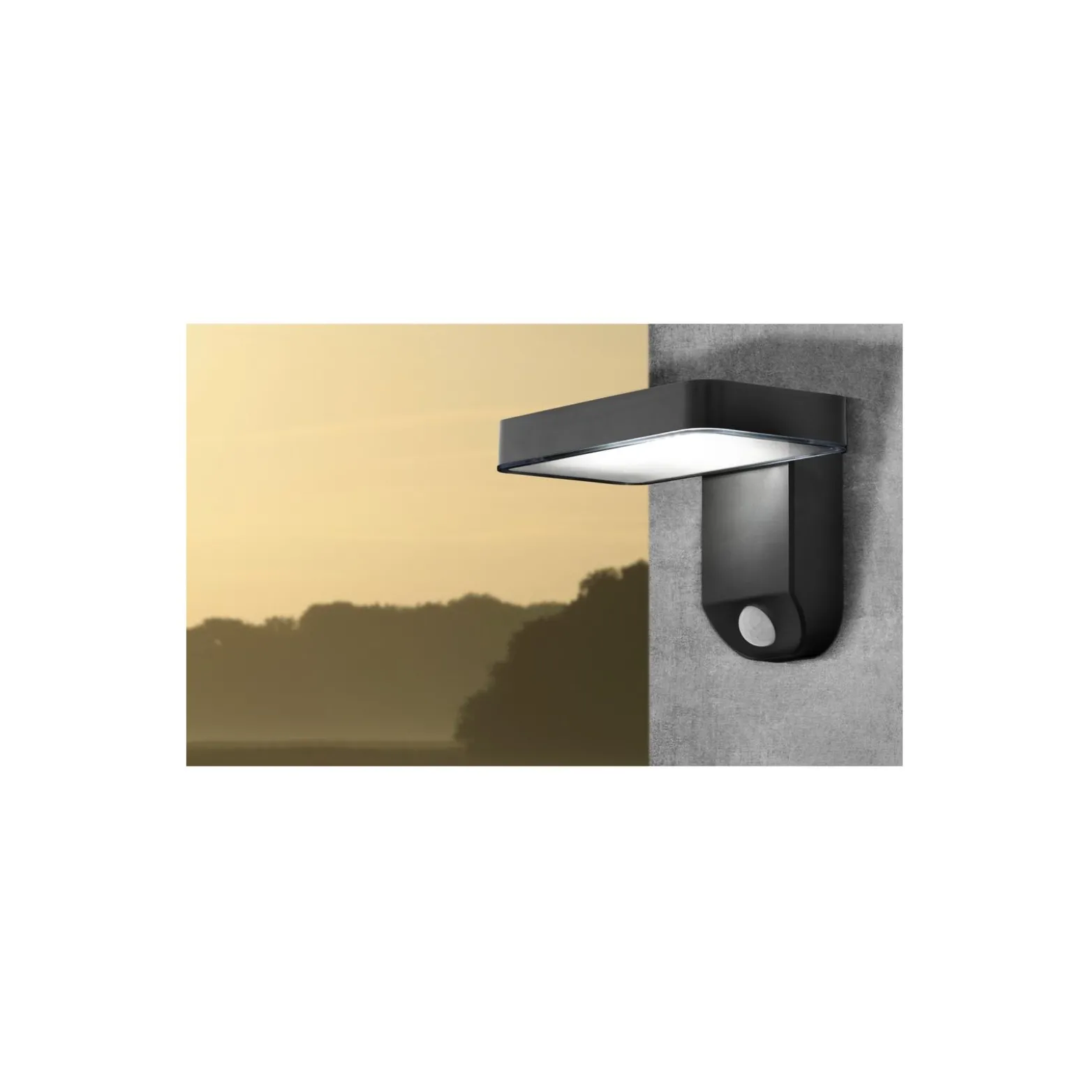 Eglo Vägglampa Pastion Solar Svart 4W 200lm - 830 Varm Vit | IP44 - Rörelsesensor