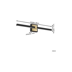 Eglo Vägglampa Peguera Aluminium Stål Svart 11W 1165lm - 830 Varm Vit | IP44