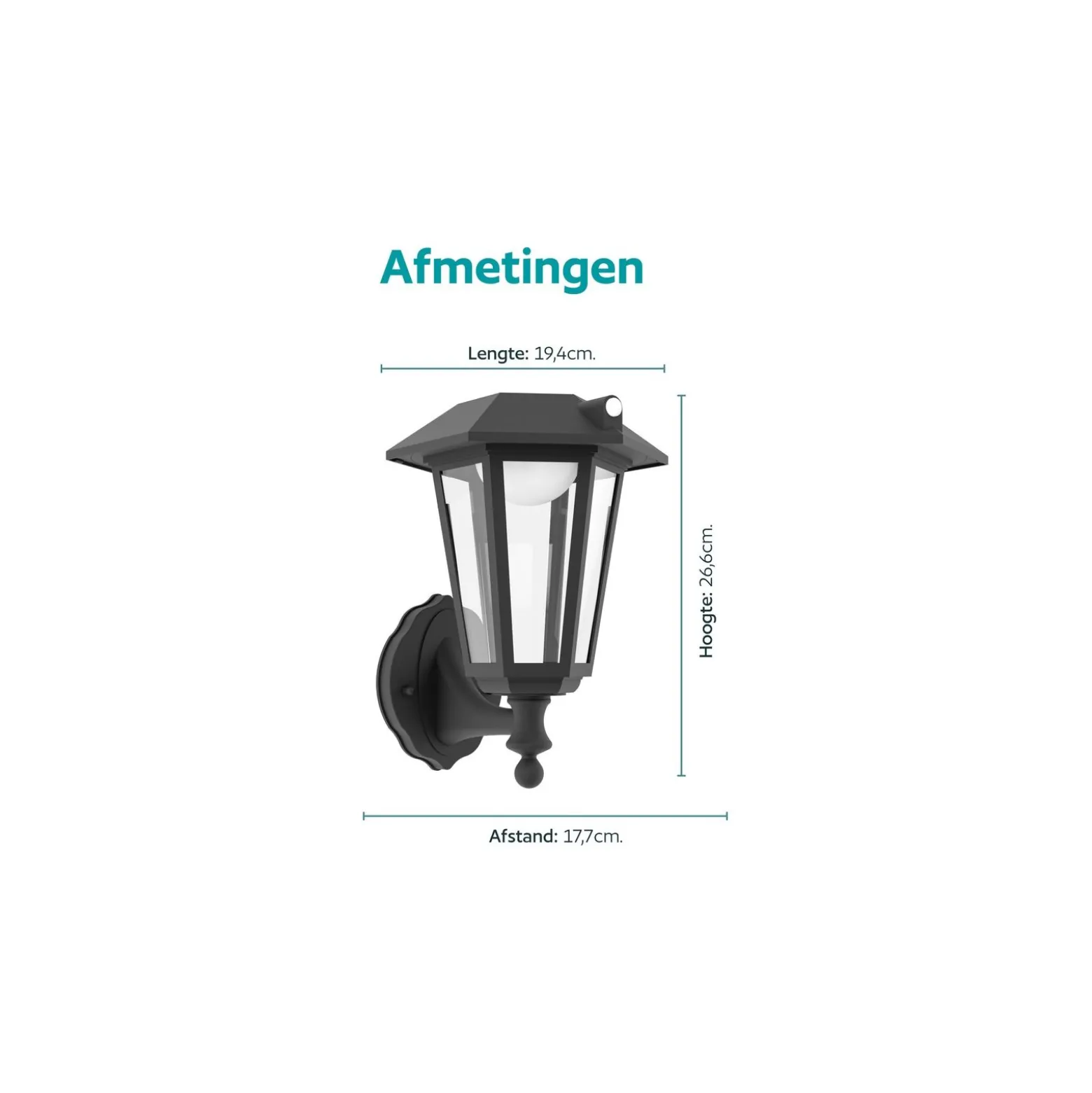 Eglo Vägglampa Prietta Solar Svart 6W 800lm - 827 Extra Varm Vit | IP44 - Rörelsesensor