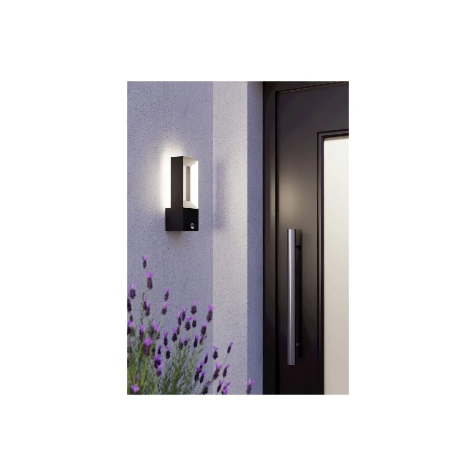 Eglo Vägglampa Riforano Aluminium Svart 5W 550lm - 830 Varm Vit | IP44 - Rörelsesensor