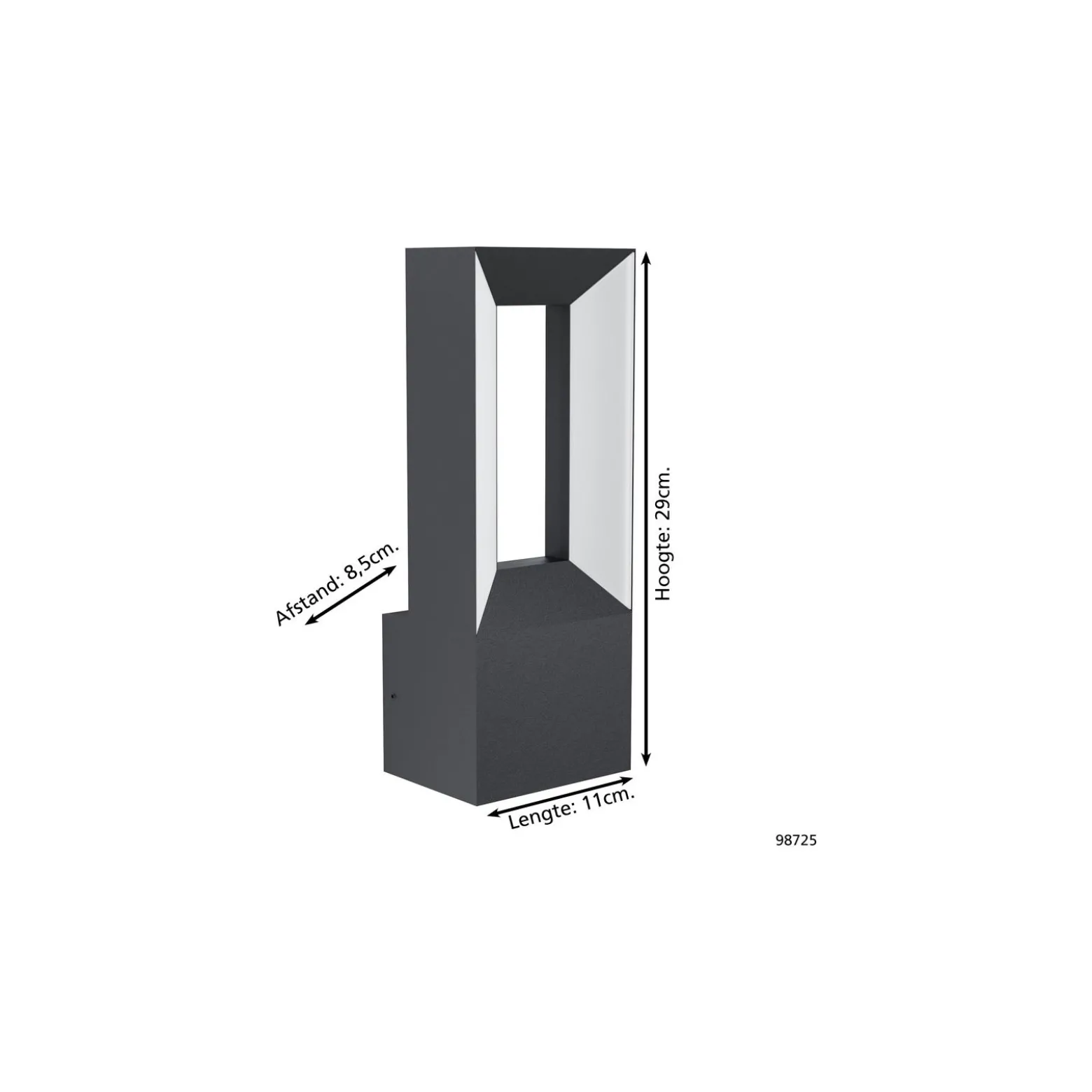 Eglo Vägglampa Riforano Aluminium Svart 5W 550lm - 830 Varm Vit | IP44