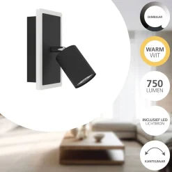 Eglo Vägglampa Rimbocchi 1 Stål Svart 7W 850lm - 830 Varm Vit