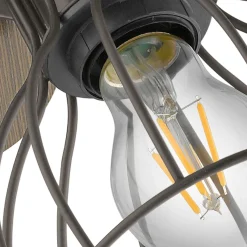 Eglo Vägglampa Sambatello Trä Stål Brun Silver | Passande För 1x E27