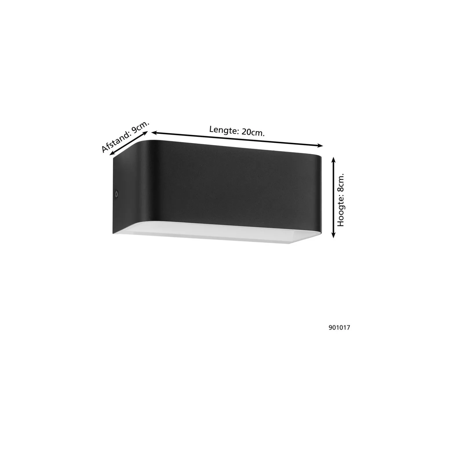Eglo Vägglampa Sania 4 Aluminium Svart Vit 10W 1300lm - 830 Varm Vit | IP20