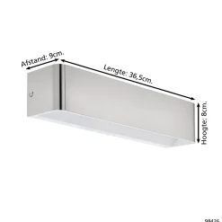 Eglo Vägglampa Sania 4 Aluminium 12W 1400lm - 830 Varm Vit