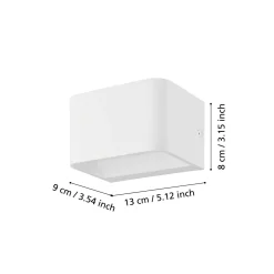 Eglo Vägglampa Sania 4 Aluminium Vit 6W 670lm - 830 Varm Vit