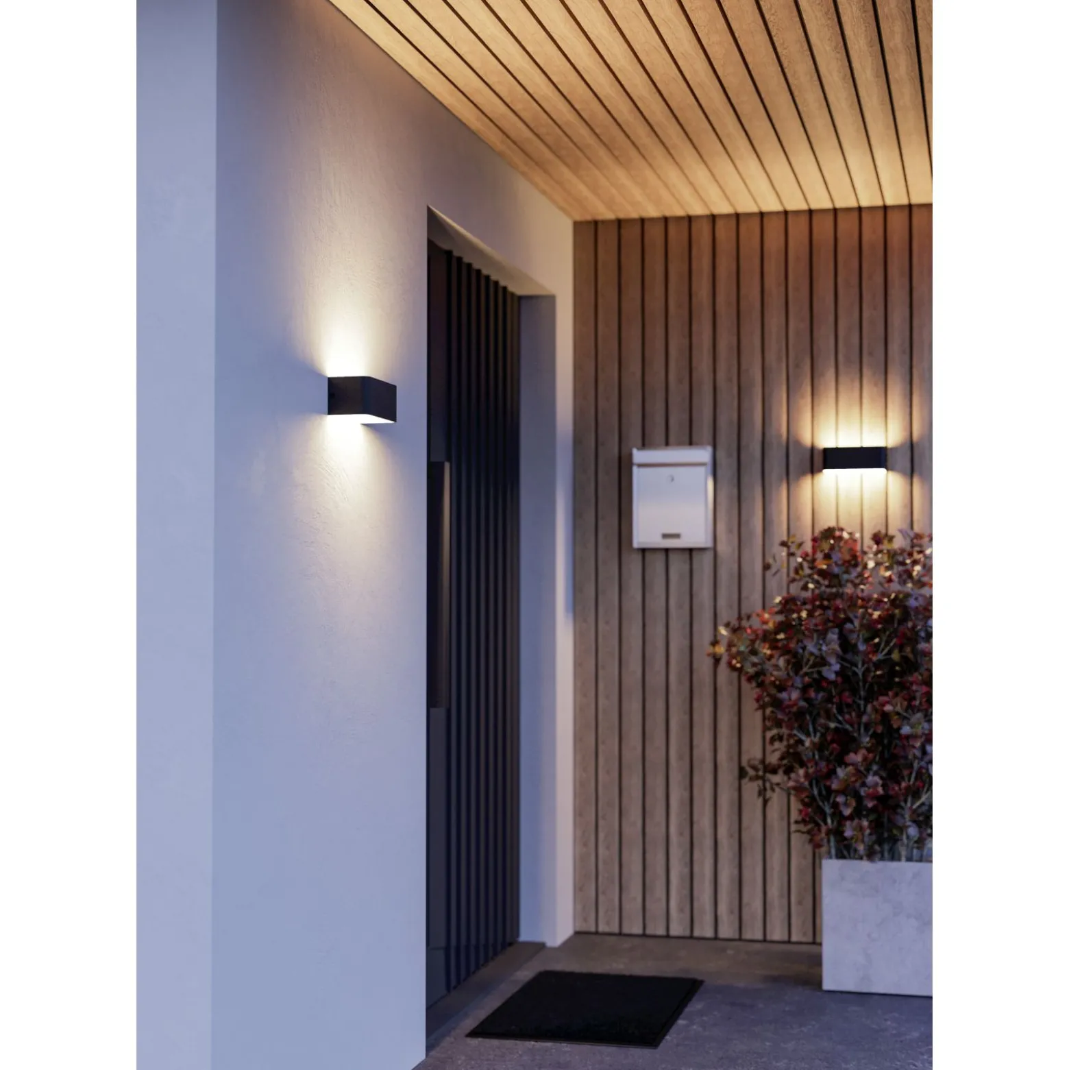 Eglo Vägglampa Sania-Z Aluminium Svart 10W 1180lm - 827-865 Justerbar Vit | IP55 - Dimbar