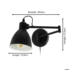 Eglo Vägglampa San Peri Stål Svart | Passande För 1x E27