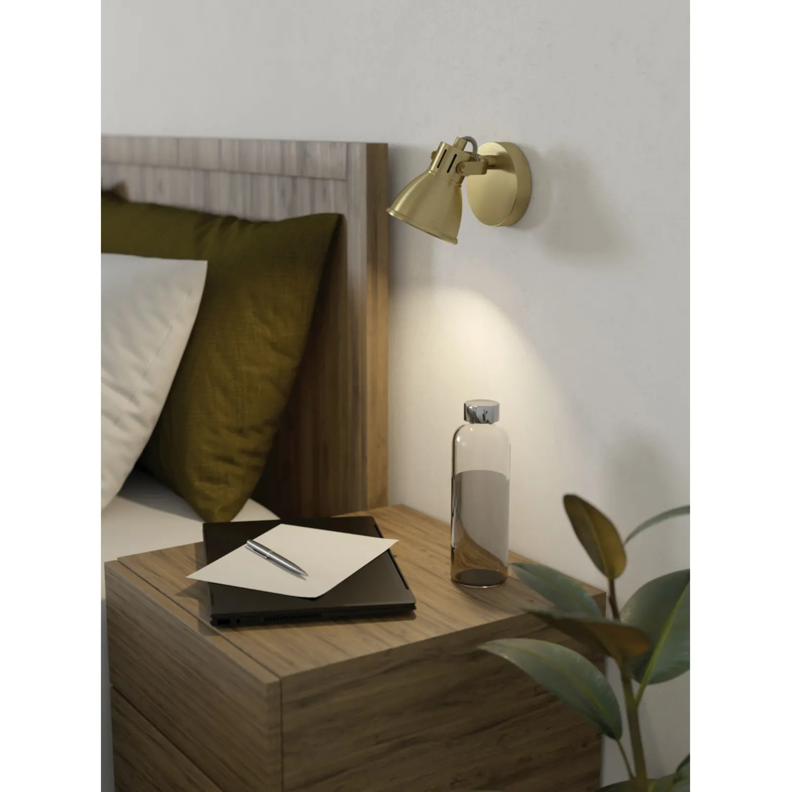 Eglo Vägglampa Seras Stål Guld 2W 250lm - 830 Varm Vit