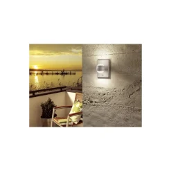 Eglo Vägglampa Sesimba 1 Stål Silver Up & Down 3W 330lm - 830 Varm Vit | IP44 - Rörelse- och Ljussensor