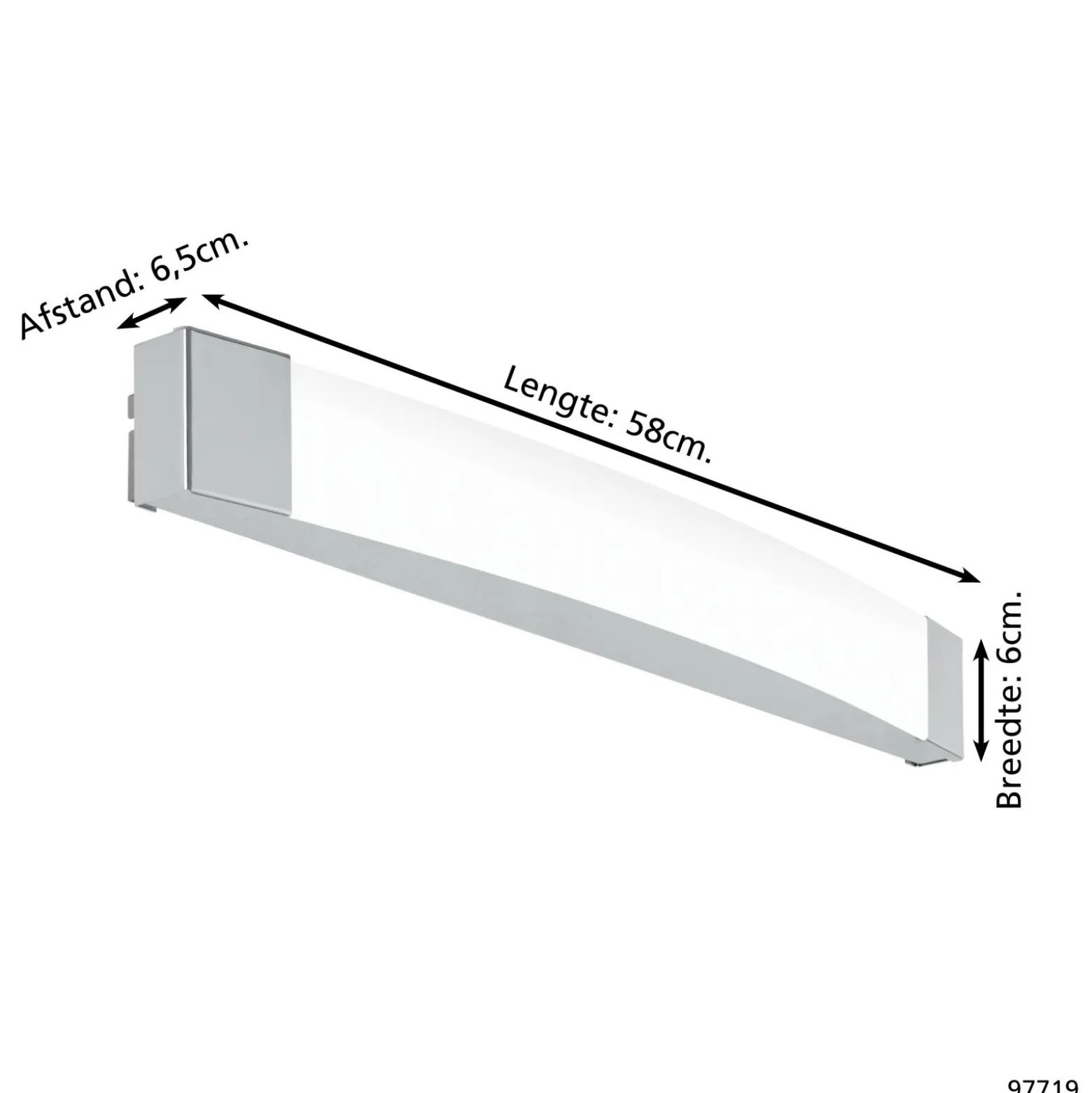 Eglo Vägglampa Siderno Stål Krom 16W 1600lm - 840 Kallvit | IP44