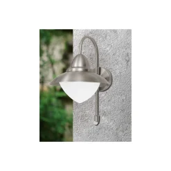 Eglo Vägglampa Sidney Rostfritt Stål | IP44 - Passande för 1x E27 - Rörelsesensor