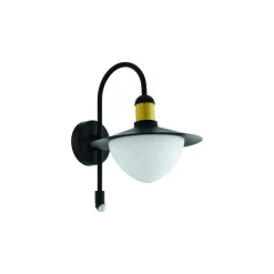 Eglo Vägglampa Sirmione Stål Svart | IP44 - Passande för 1x E27 - Rörelsesensor